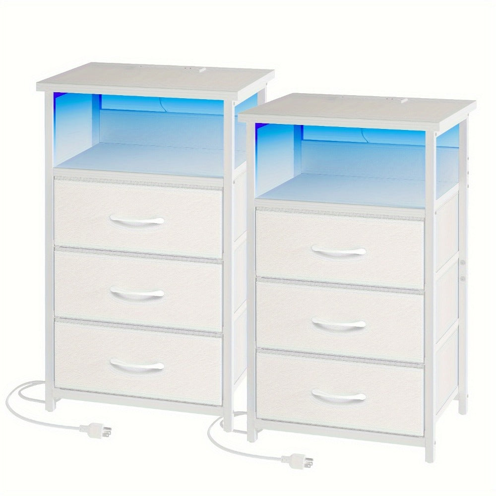 Multi-Drawer Nightstand with Charging Station for Practical Everyday Home Use detail image - detail view 19