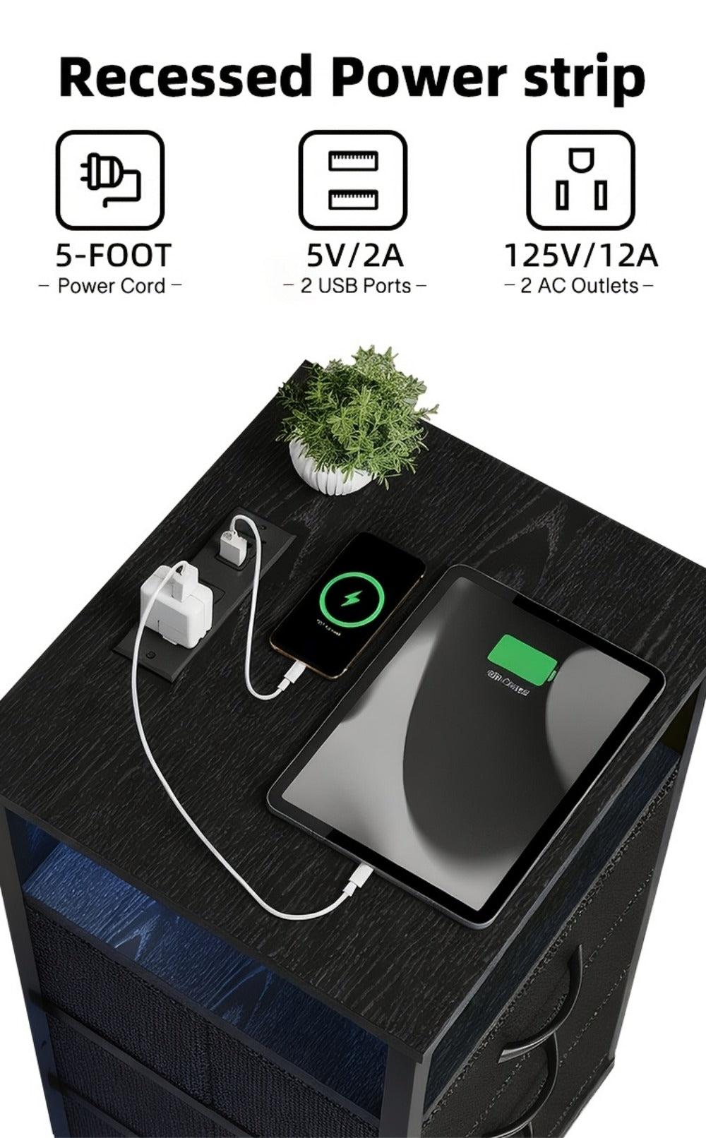Multi-Drawer Nightstand with Charging Station for Practical Everyday Home Use detail image - detail view 37