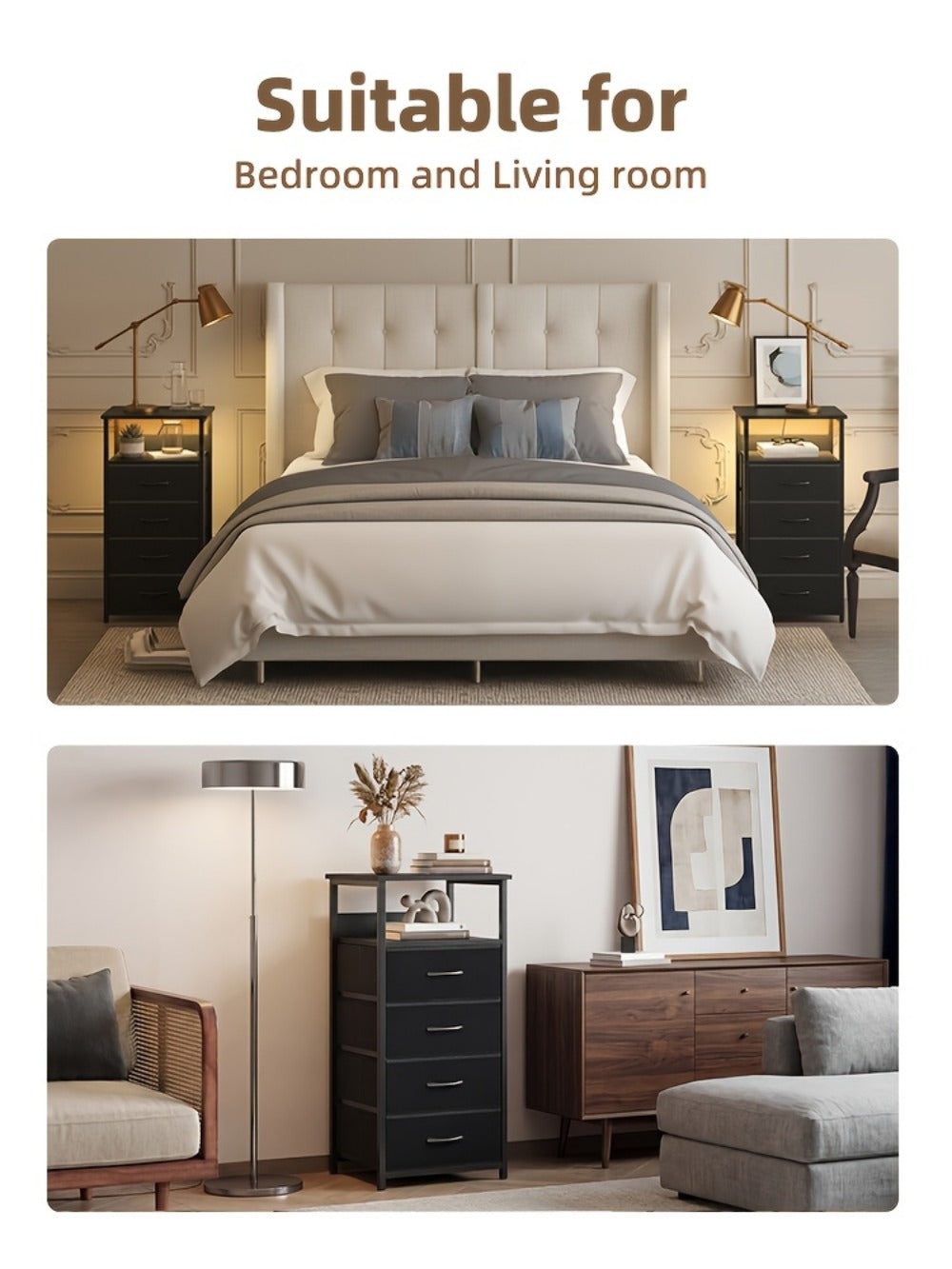 Multi-Drawer Nightstand with Charging Station for Practical Everyday Home Use detail image - detail view 38