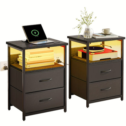 Multi-Drawer Nightstand with Charging Station for Practical Everyday Home Use detail image - detail view 5