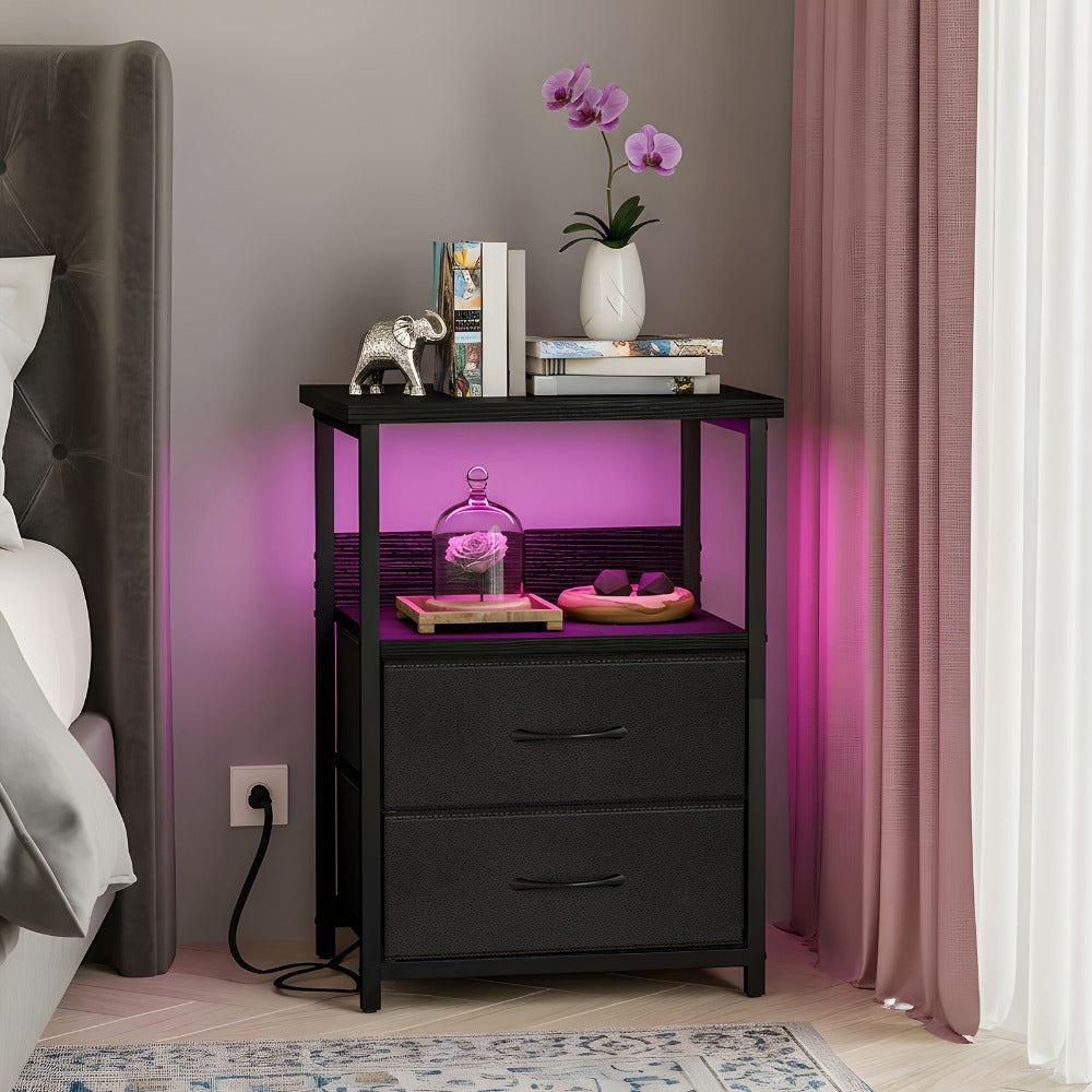 Multi-Drawer Nightstand with Charging Station for Practical Everyday Home Use detail image - detail view 6