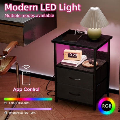 Multi-Drawer Nightstand with Charging Station for Practical Everyday Home Use detail image - detail view 7