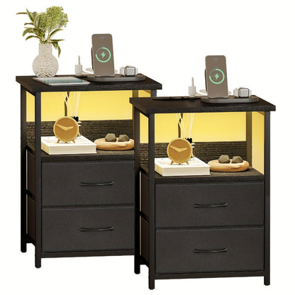 Multi-Drawer Nightstand with Charging Station for Practical Everyday Home Use detail image - detail view 8
