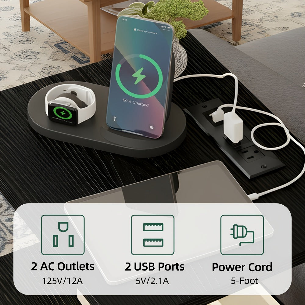Multi-Drawer Nightstand with Charging Station for Practical Everyday Home Use detail image - detail view 9