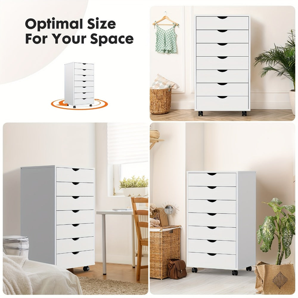 Multi-Drawer Rolling Bathroom Storage Cabinet, Freestanding Storage Cupboard detail image - detail view 12