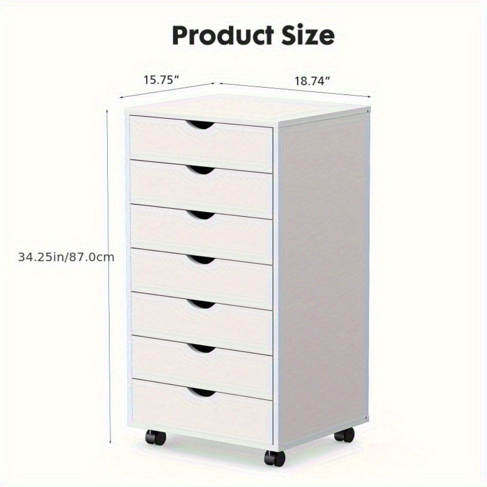 Multi-Drawer Rolling Bathroom Storage Cabinet, Freestanding Storage Cupboard detail image - detail view 4