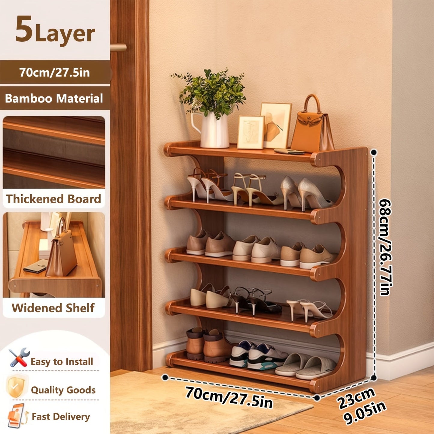 Shoe Rack shown in the 5 layer-70cm/27.55in option