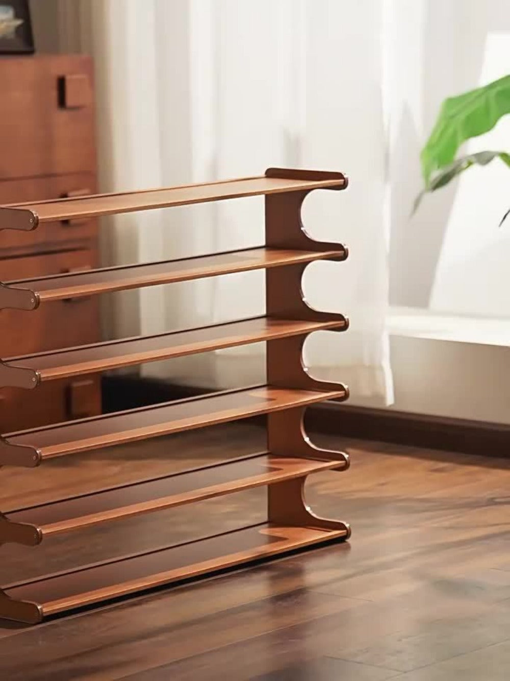 Multi-Layer Wood Shoe Rack with Tool-Free Assembly, Freestanding Shoe Storage Rack detail image - detail view 11