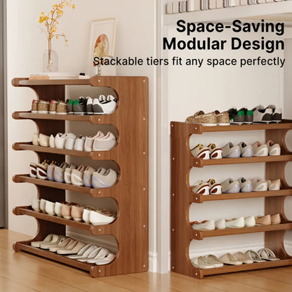 Multi-Layer Wood Shoe Rack with Tool-Free Assembly, Freestanding Shoe Storage Rack detail image - detail view 8