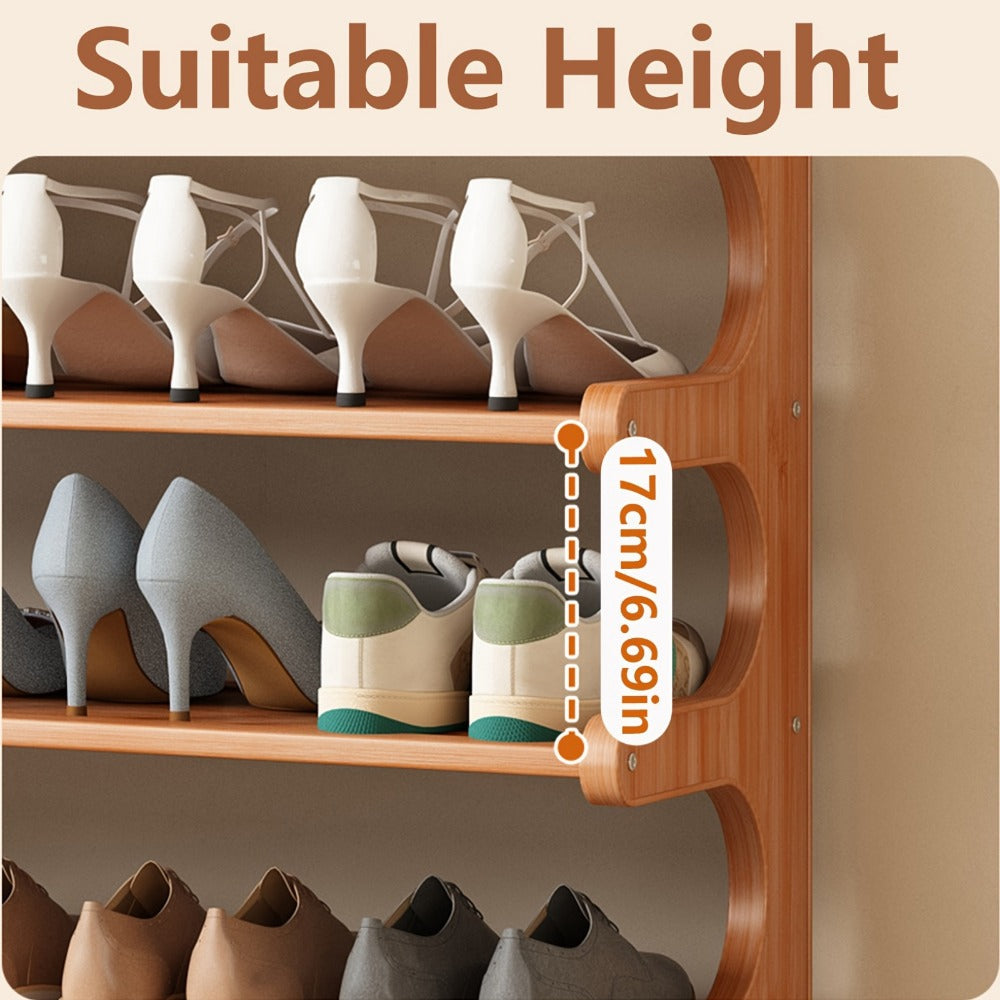 Multi-Layer Wood Shoe Rack with Tool-Free Assembly, Freestanding Shoe Storage Rack detail image - detail view 9
