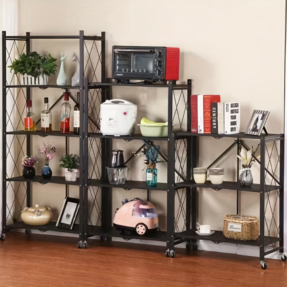 Multi-Tier Foldable Storage Shelf for Living Room and Home Office detail image