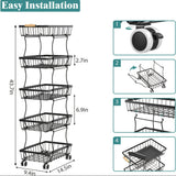 5-layer floor-standing detachable fruit and vegetable basket