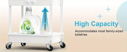 Multi-Tier Plastic Rolling Storage Cart with Storage Drawers for Living Room detail image - detail view 27
