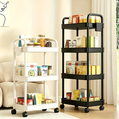 Multi-Tier Plastic Rolling Utility Cart with Carry Handle for Living Room detail image - detail view 12