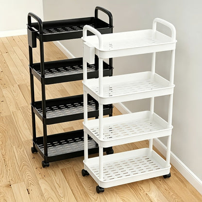 Multi-Tier Plastic Rolling Utility Cart with Carry Handle for Living Room detail image - detail view 15