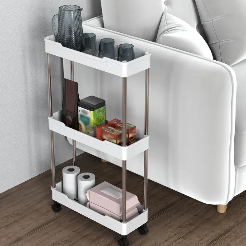 Storage Cart shown in the 3 layers (white) option