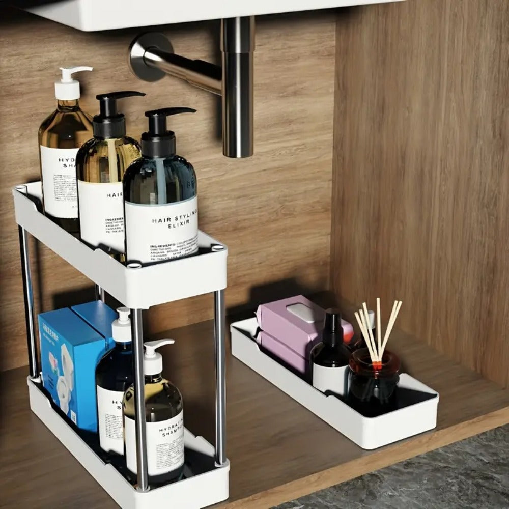 Multi-Tier Slim Storage Cart with Adjustable Shelves and Rolling Wheels detail image - detail view 4