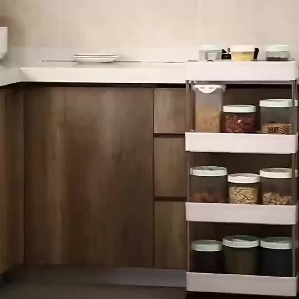 Multi-Tier Slim Storage Cart with Adjustable Shelves and Rolling Wheels detail image - detail view 8
