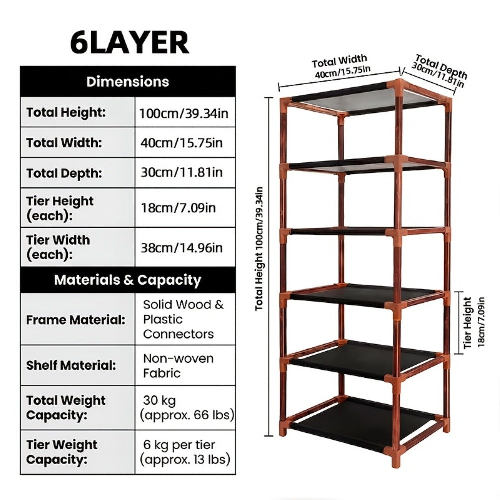 Multi-Tier Space-Saving Shoe Rack with Tool-Free Assembly for Organized Everyday Storage detail image - detail view 3