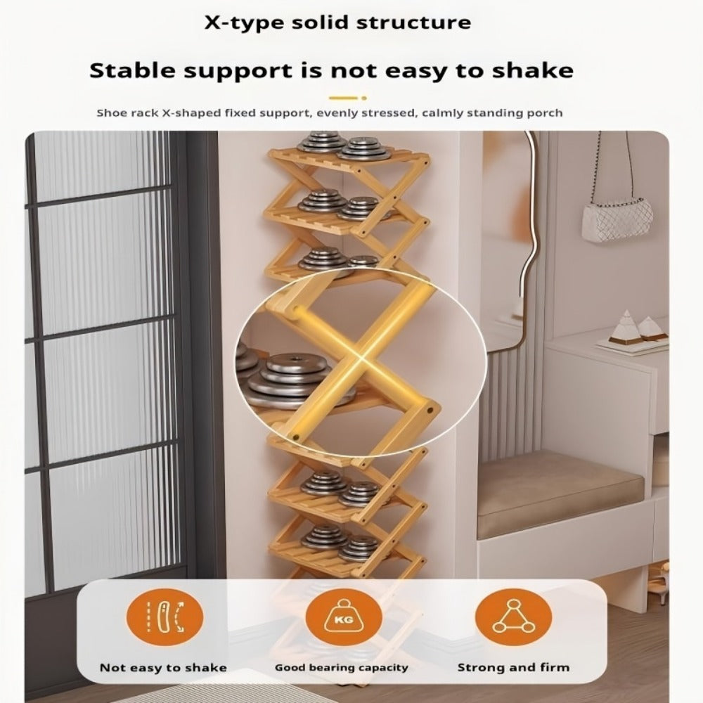 Multi-Tier Space-Saving Shoe Rack with Tool-Free Assembly for Organized Everyday Storage detail image - detail view 6