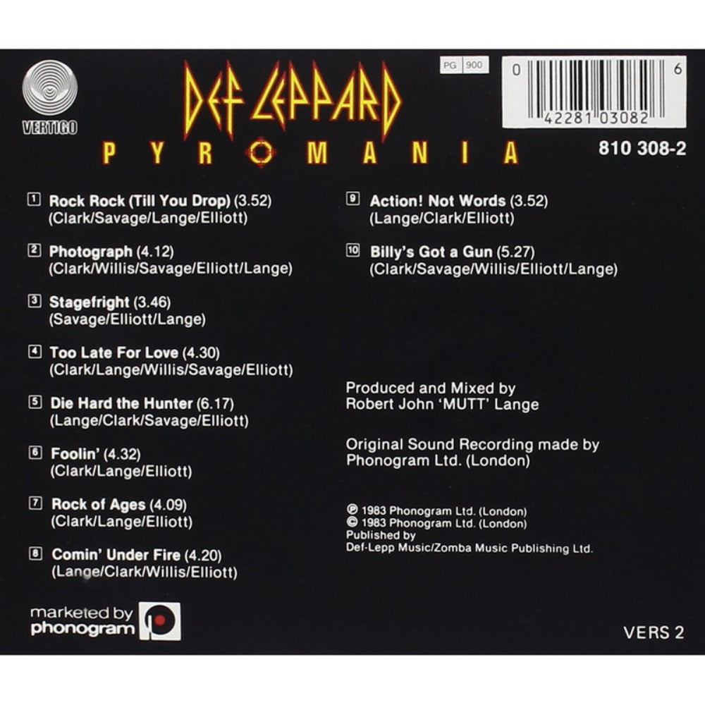 Music CD, Def, Leppard, Pyromania for Music Listening and Collecting detail image