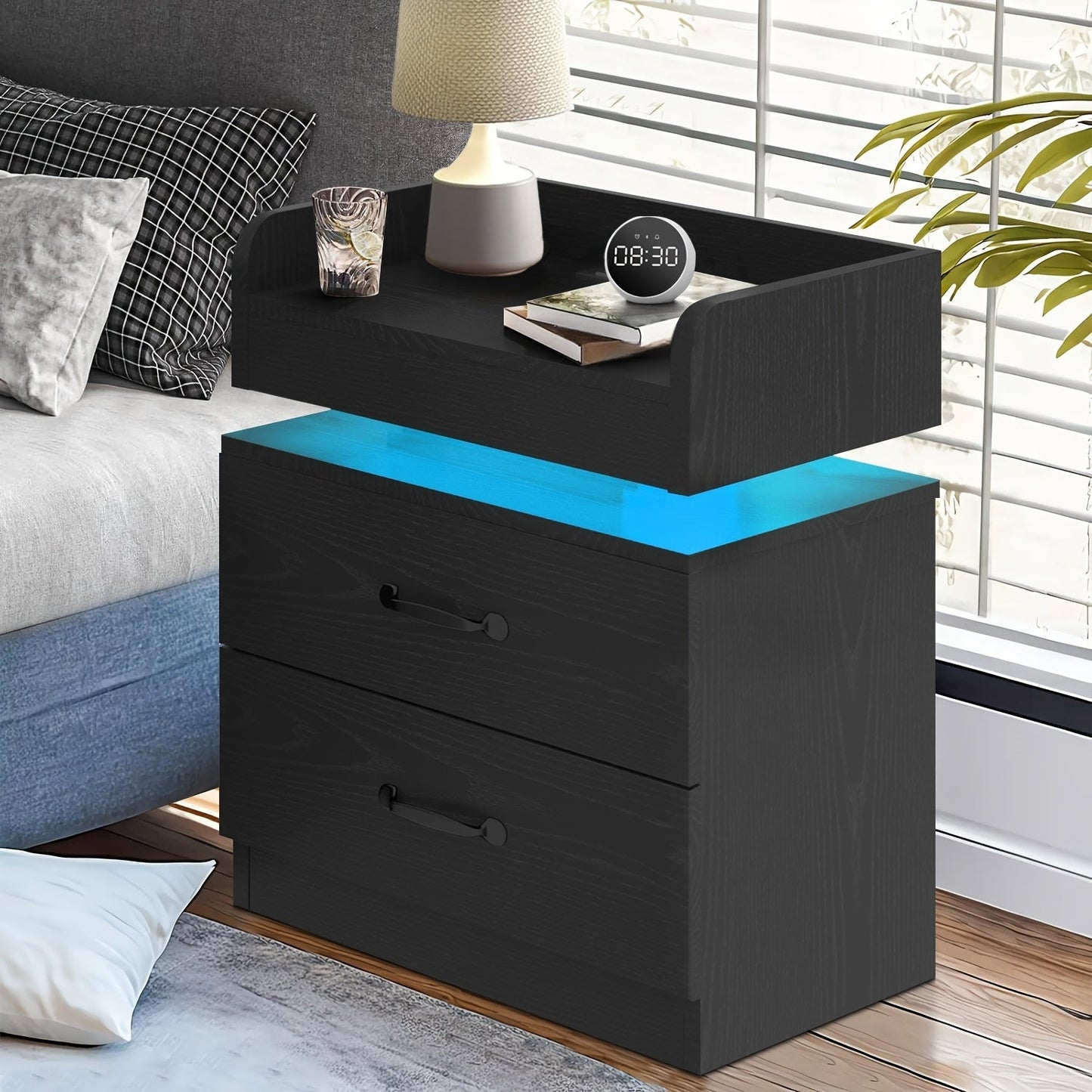Nightstand shown in the Black, 1pc option