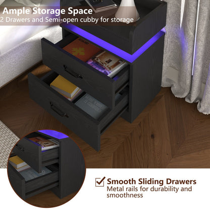 Narrow Nightstand with Charging Station and Side Table for Bedroom detail image - detail view 11