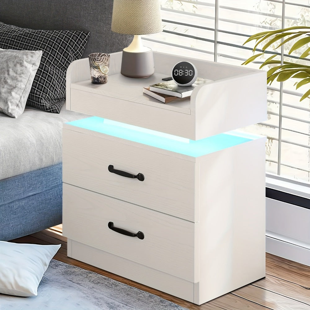 Narrow Nightstand with Charging Station and Side Table for Bedroom detail image - detail view 4