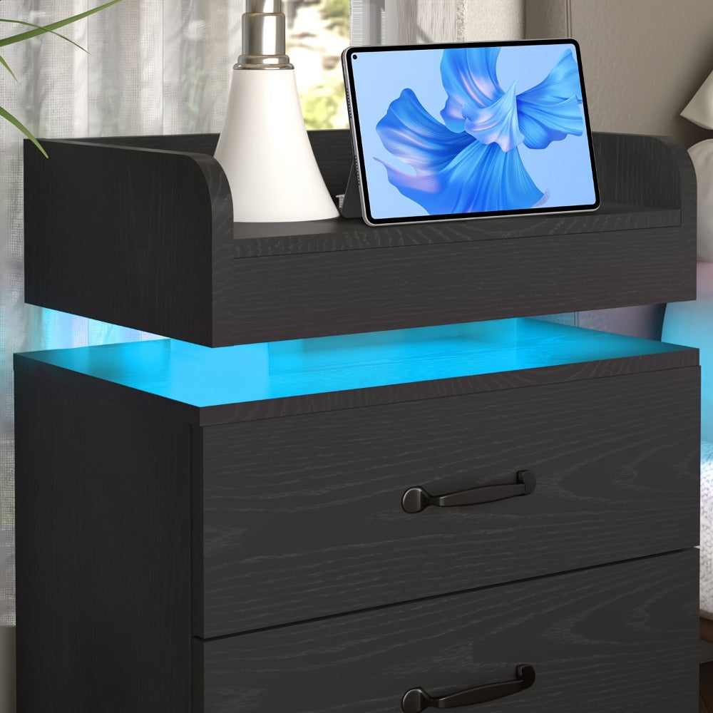 Narrow Nightstand with Charging Station and Side Table for Bedroom detail image - detail view 7