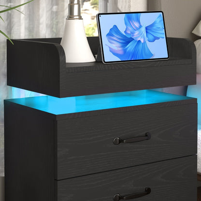 Narrow Nightstand with Charging Station and Side Table for Bedroom detail image - detail view 7