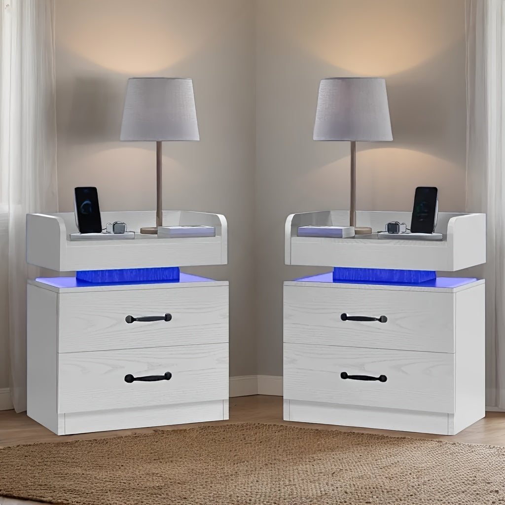 Nightstand shown in the White, 2pcs option