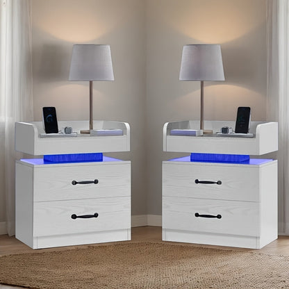 Nightstand shown in the White, 2pcs option