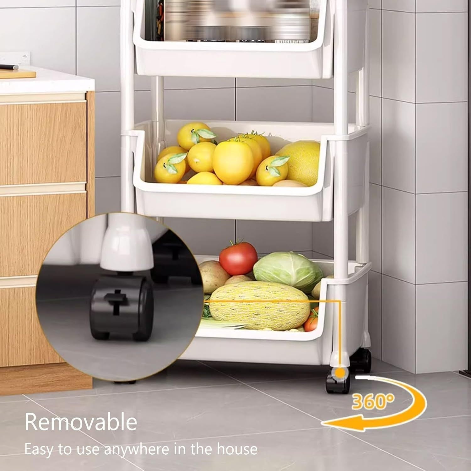 Narrow Rolling Carts And Storage Organizers with Locking Wheels and Secure Lid detail image - detail view 26
