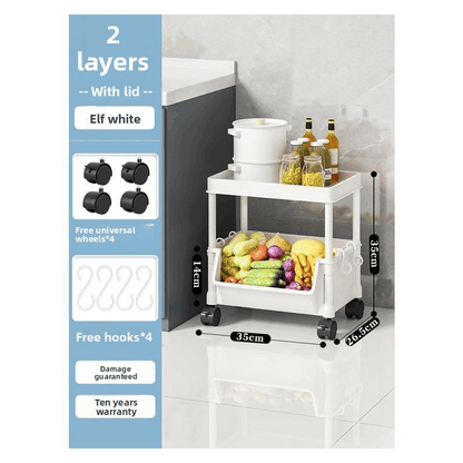 Rolling Carts and Storage Organizers shown in the Top with Lid, 2 Layers option