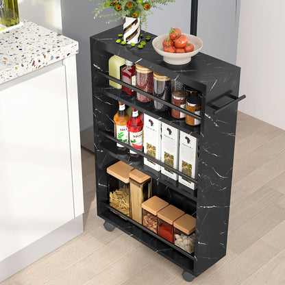 Slim Storage Cart shown in the Black Marble Texture option