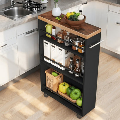 Narrow Rolling Slim Storage Cart with Locking Wheels for Bathroom detail image - detail view 10