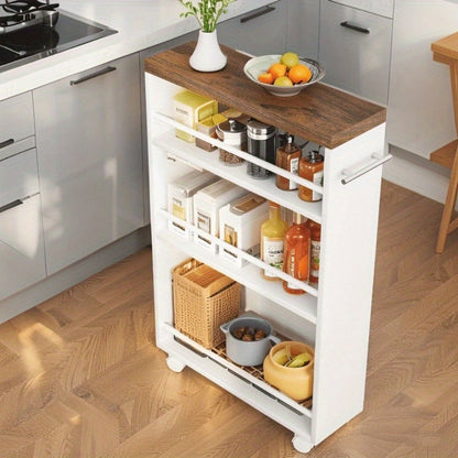 Narrow Rolling Slim Storage Cart with Locking Wheels for Bathroom detail image - detail view 11