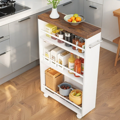 Slim Storage Cart shown in the White option