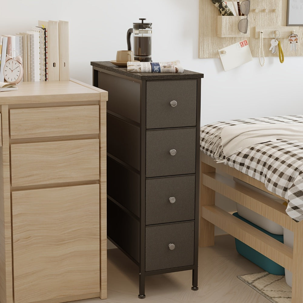 Dresser, Narrow with 5 Drawers, Slim Fabric Storage Tower for Small Spaces, Steel Frame shown in the main product view