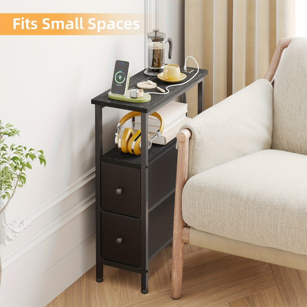 Narrow Slim End Table, Bedside Side Table for Work, Display, and Everyday Use in Entryway detail image - detail view 10