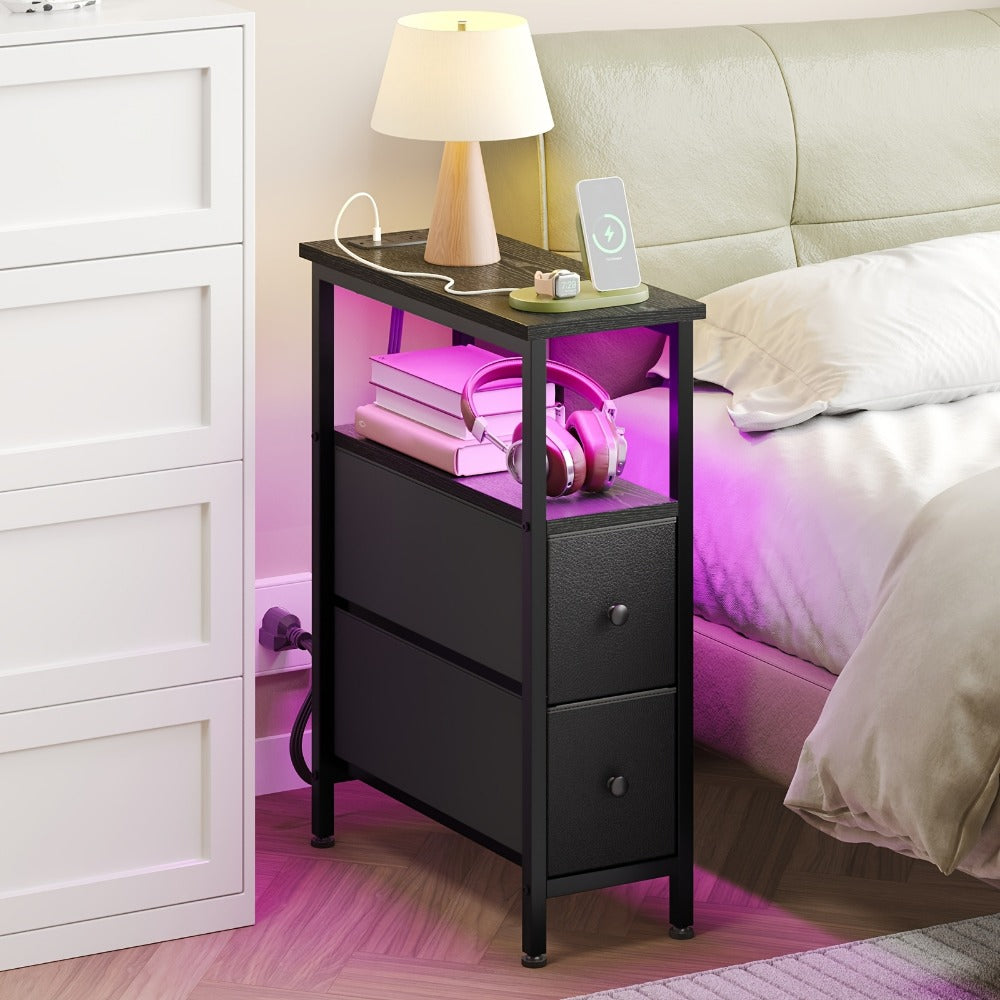 Narrow Slim End Table, Bedside Side Table for Work, Display, and Everyday Use in Entryway detail image