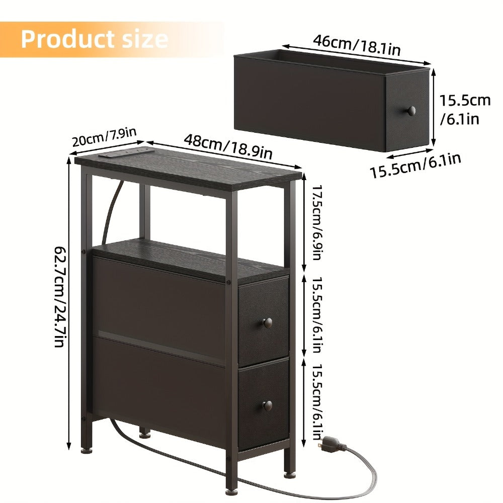 Narrow Slim End Table, Bedside Side Table for Work, Display, and Everyday Use in Entryway detail image - detail view 3