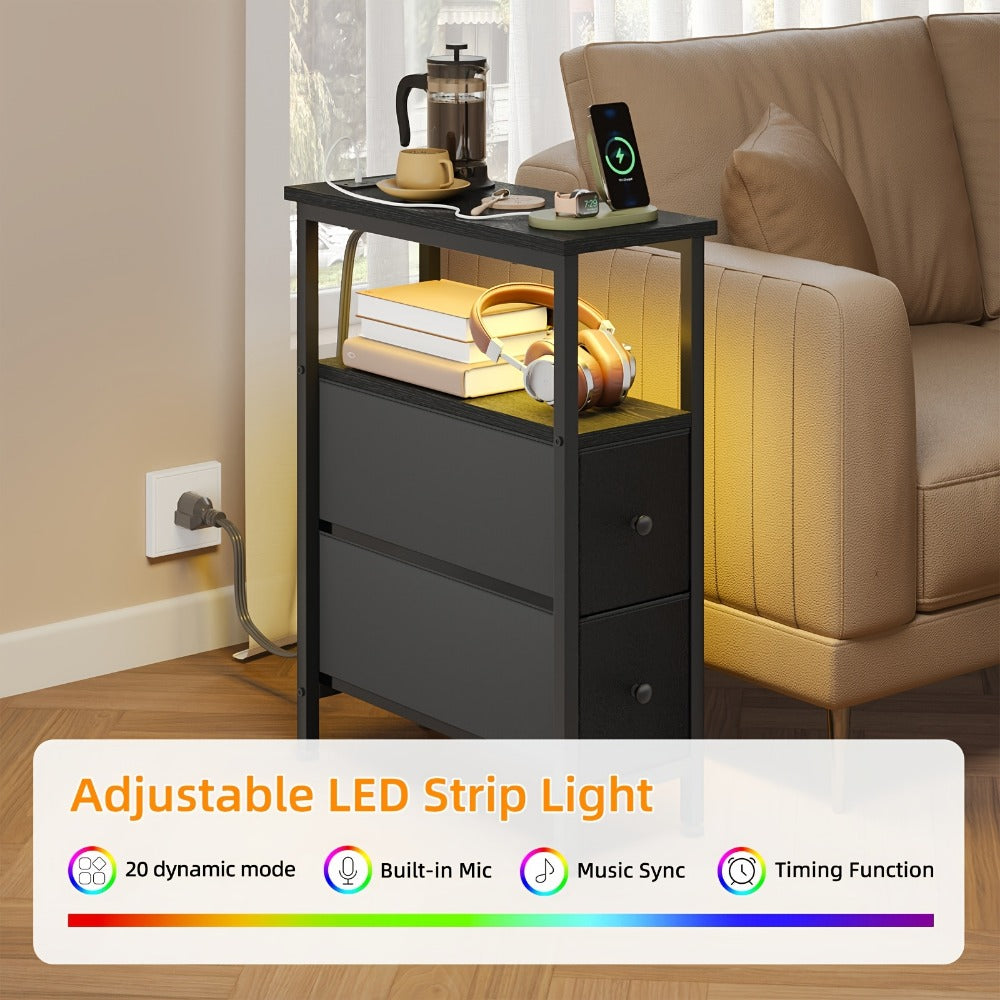 Narrow Slim End Table, Bedside Side Table for Work, Display, and Everyday Use in Entryway detail image - detail view 7