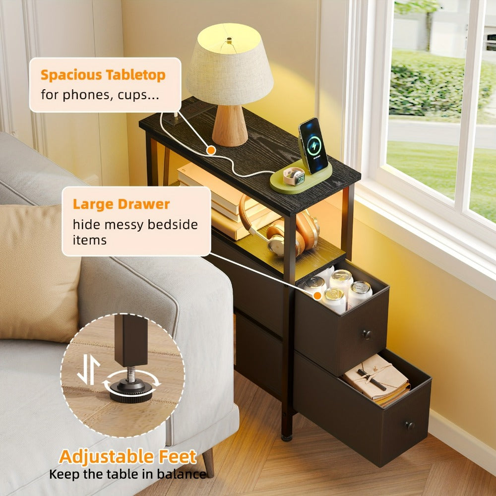 Narrow Slim End Table, Bedside Side Table for Work, Display, and Everyday Use in Entryway detail image - detail view 8