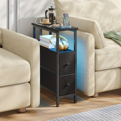 Narrow Slim End Table, Bedside Side Table for Work, Display, and Everyday Use in Entryway detail image - detail view 9