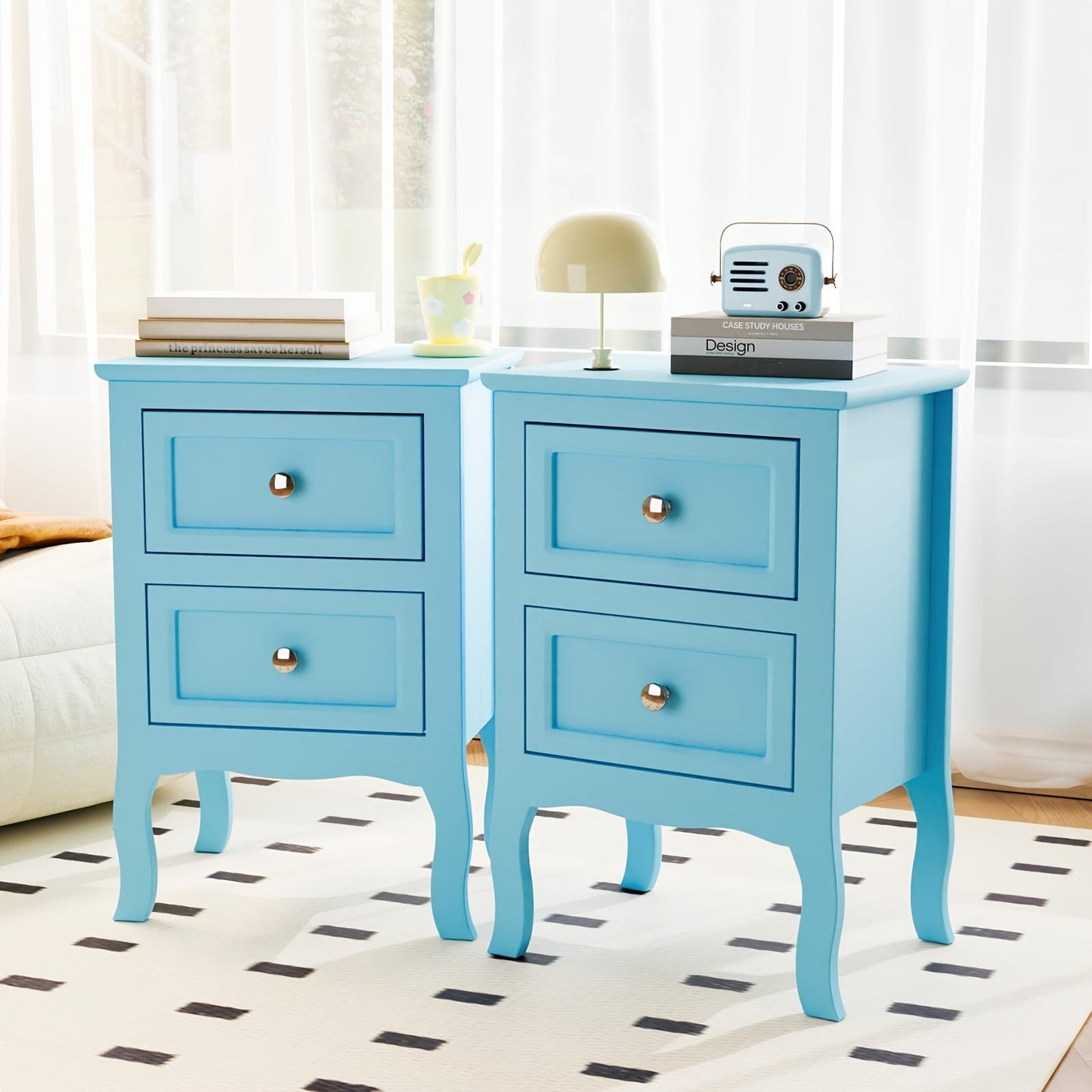 Nightstand shown in the Blue, 2 option