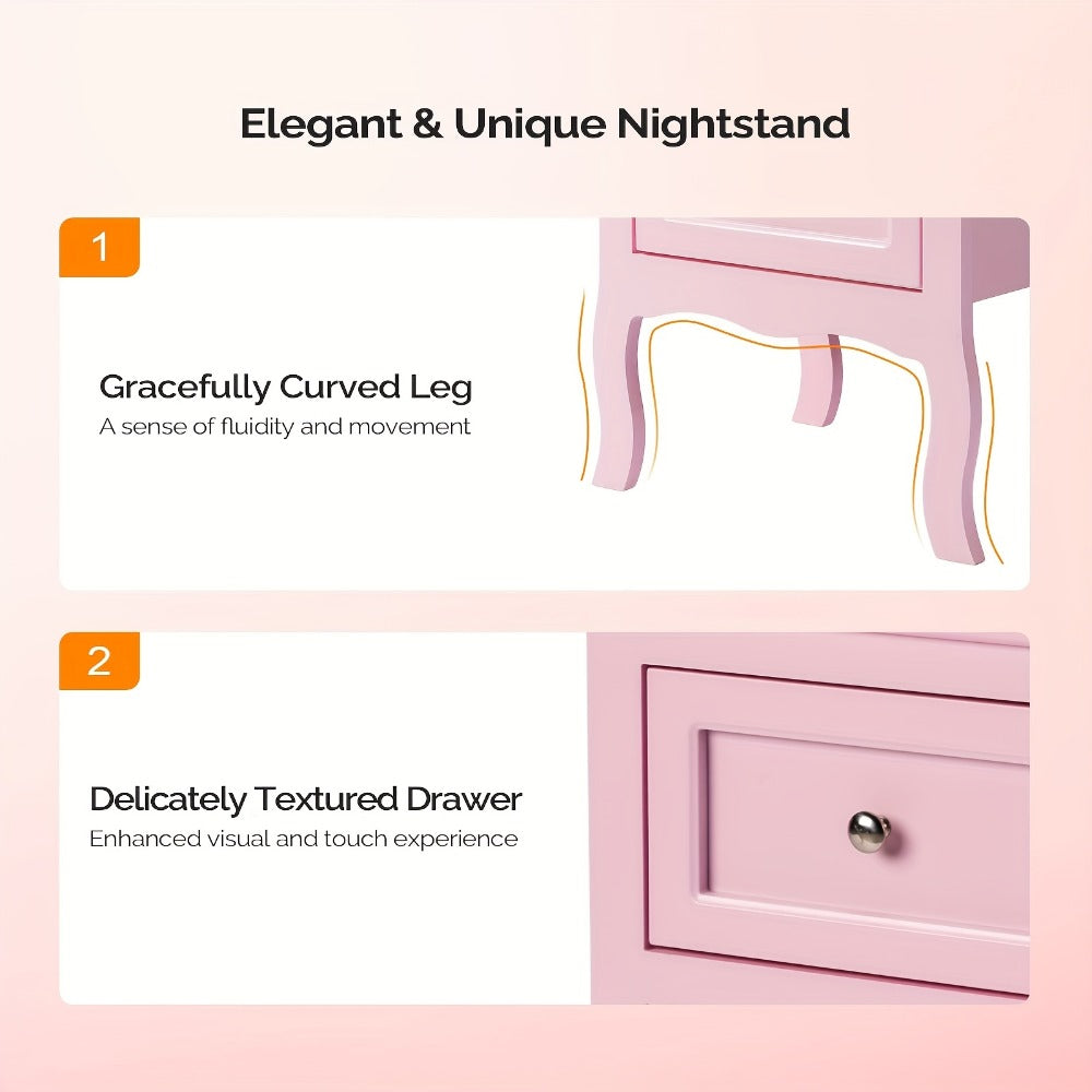 Nightstand, Bedside Table for Practical Everyday Home Use in Bedroom detail image - detail view 6