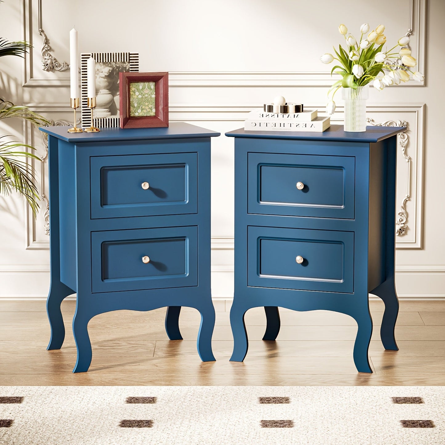 Nightstand shown in the Navy Blue, 2 option