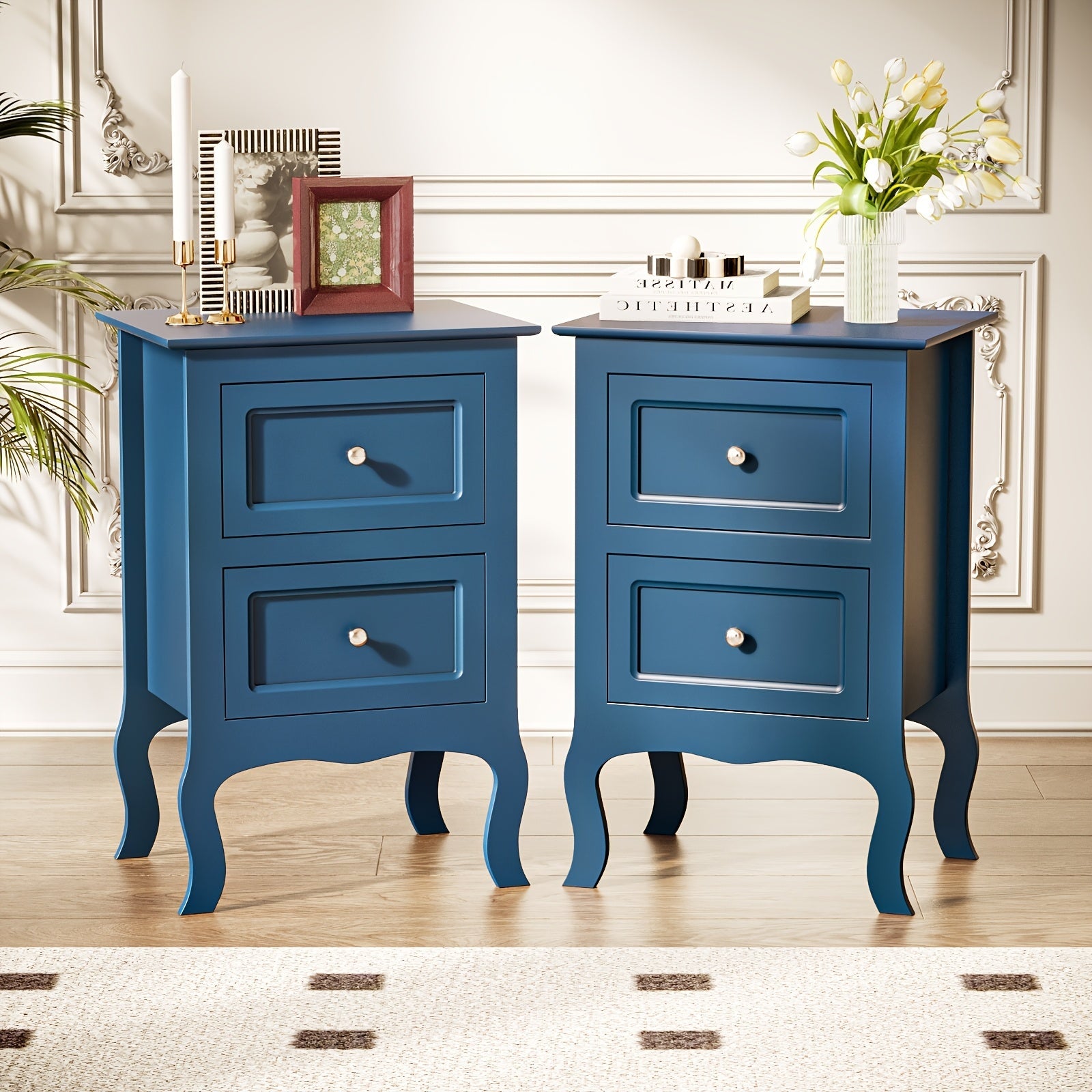 Nightstand shown in the Navy Blue, 2 option