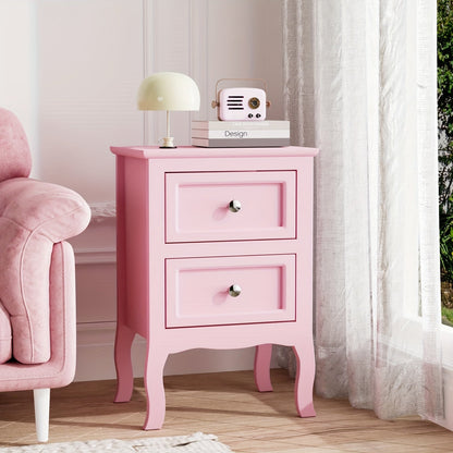 Nightstand shown in the pink, 1 option